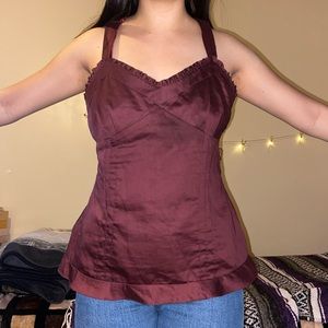 Ann Taylor LOFT Corset / peasant top